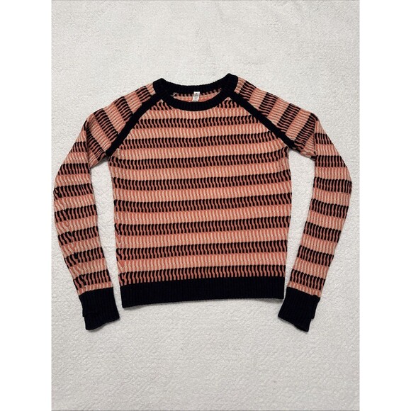 lululemon athletica Sweaters - LULULEMON Devi Crew Knit Sweater Sz 4 Cotton Plum Peach Naval Blue $118